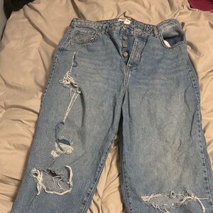 Forever 21 Light Blue Distressed Boyfriend Jeans